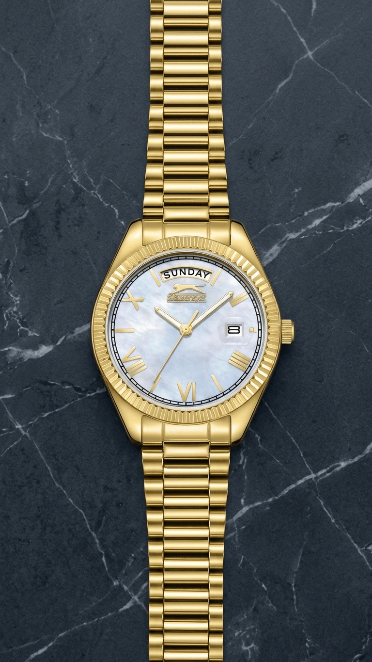Slazenger SL.09.2338.4.11 Gold Sedef Kadranlı Çelik Kadın Kol Saati