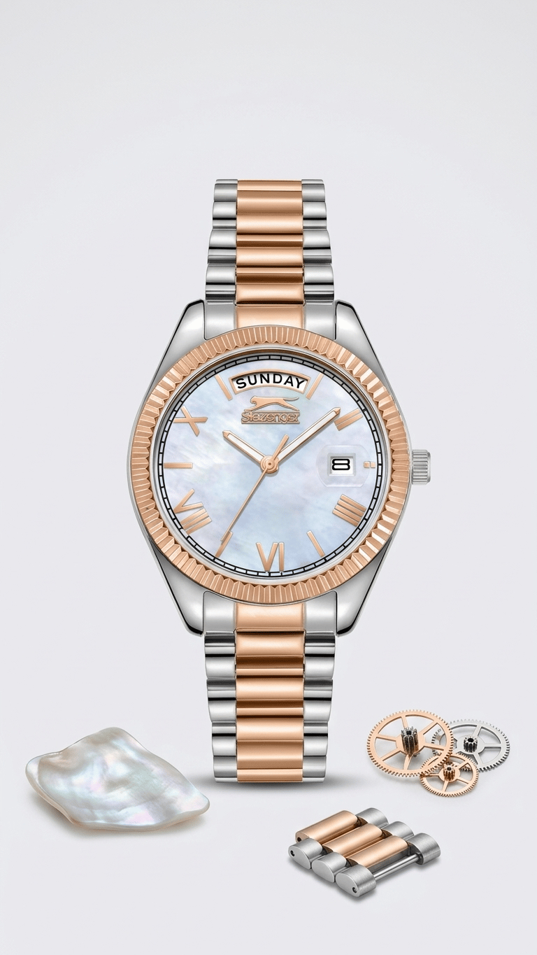 Slazenger SL.09.2338.4.12 Rose Gold Gümüş Çelik Kadın Kol Saati  Kopyala