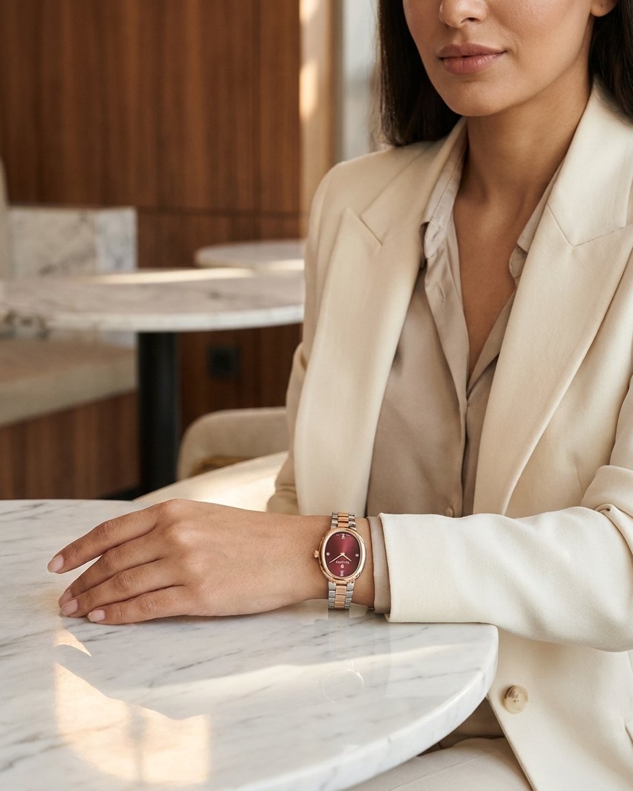 Wainer WA.18130-E Swiss Made Bordo Kadran Kadın Kol Saati