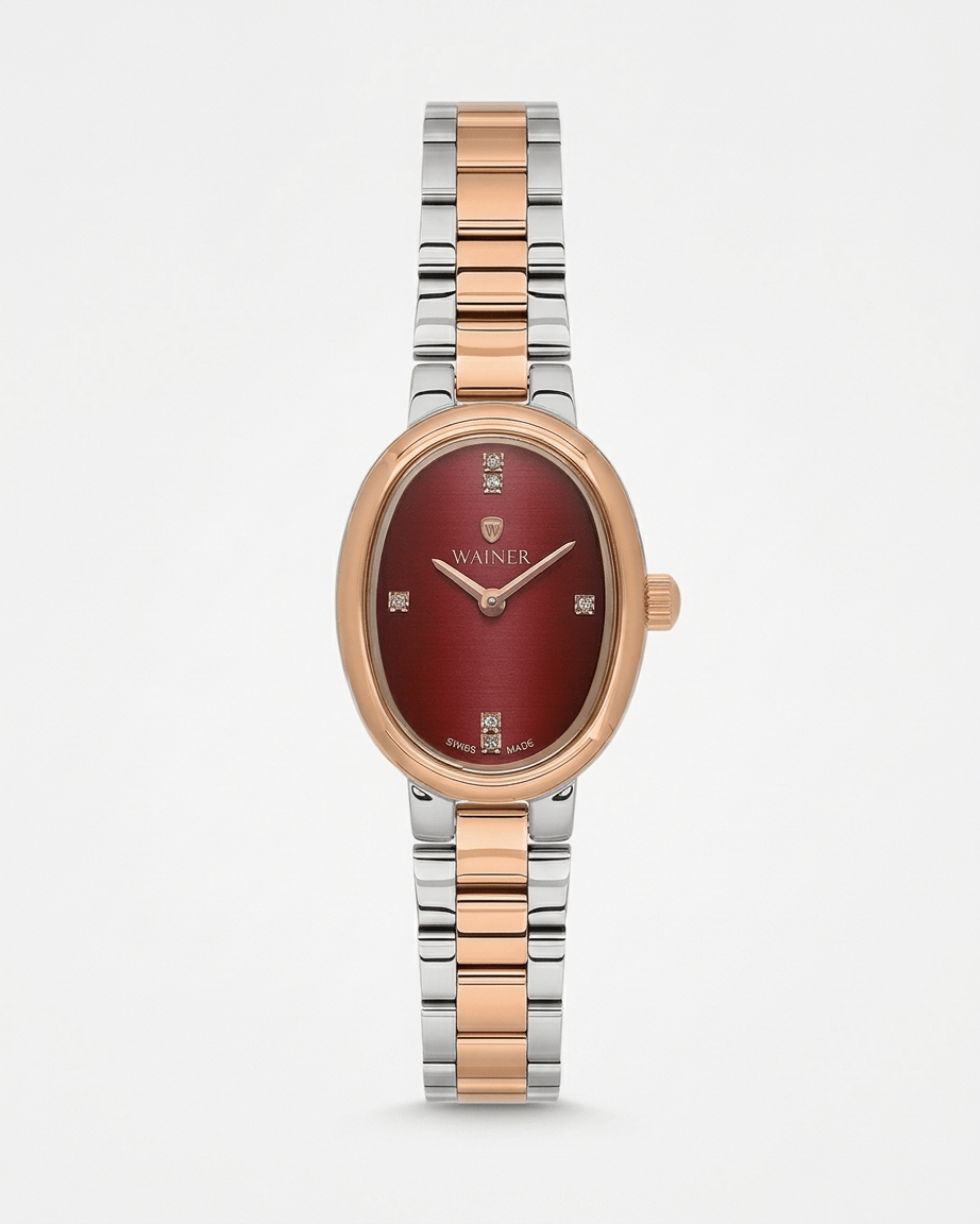 Wainer WA.18130-E Swiss Made Bordo Kadran Kadın Kol Saati