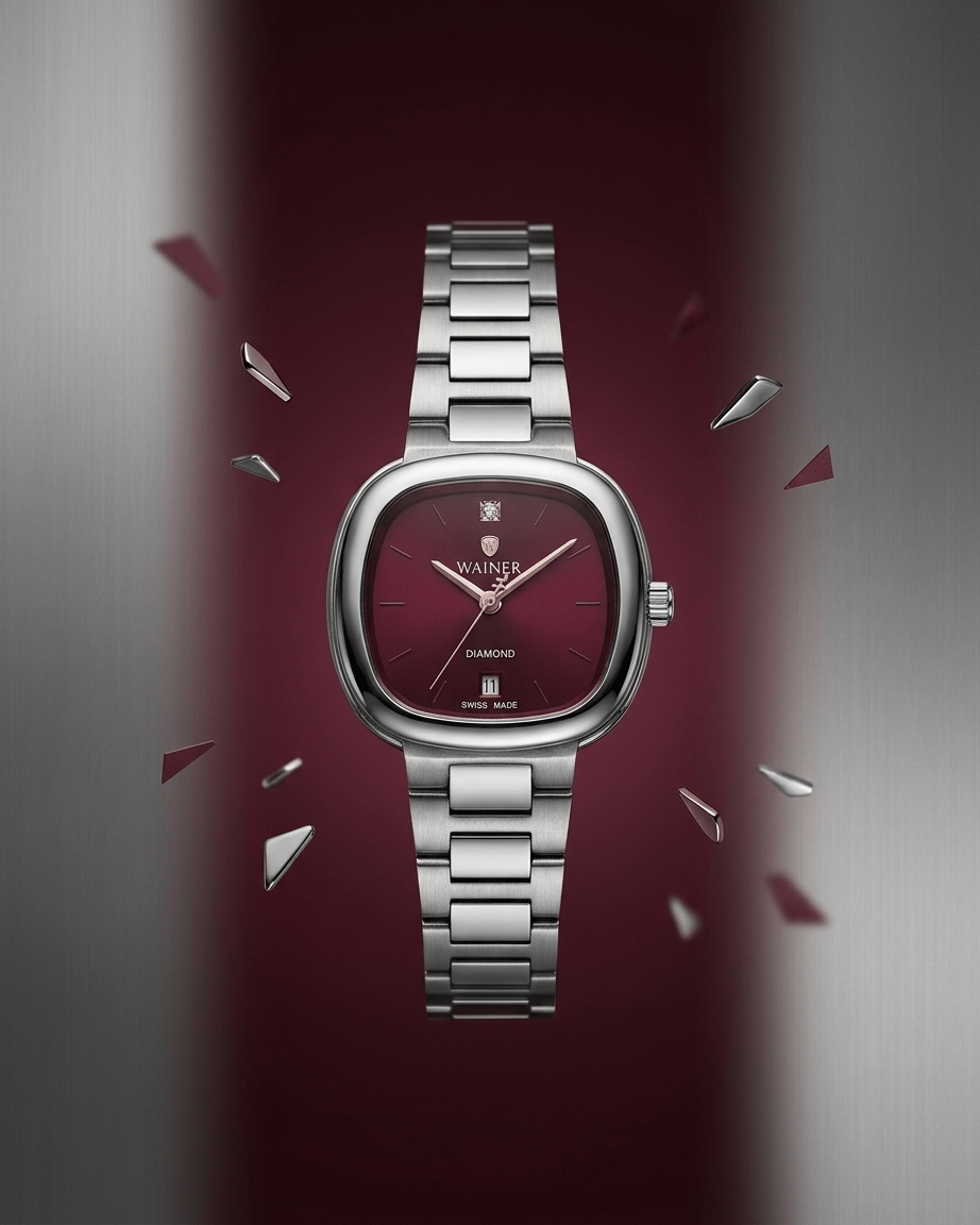 Wainer WA.18100-A Swiss Made Bordo Kadran Kadın Kol Saati