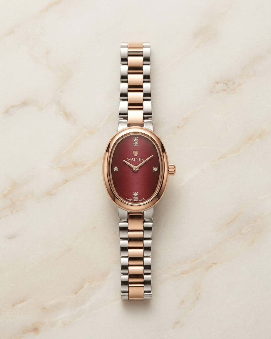 Wainer WA.18130-E Swiss Made Bordo Kadran Kadın Kol Saati