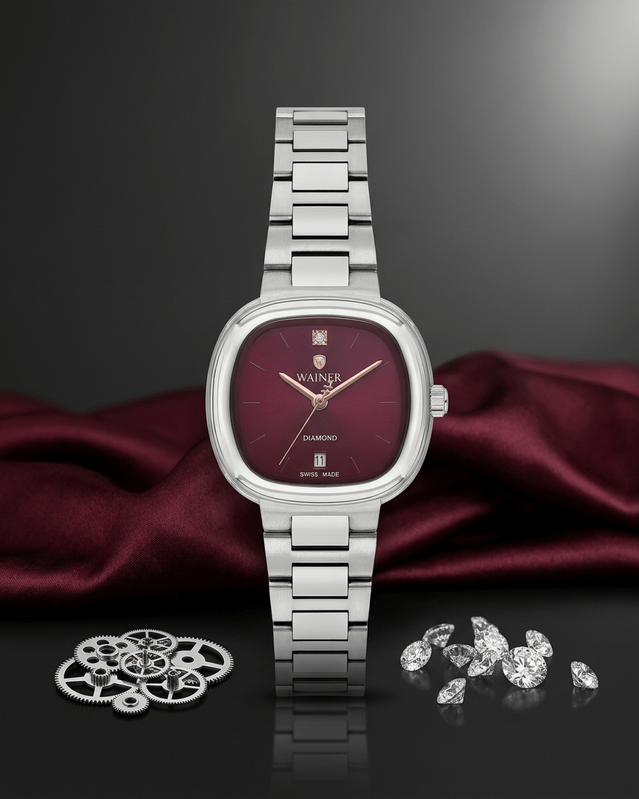 Wainer WA.18100-A Swiss Made Bordo Kadran Kadın Kol Saati
