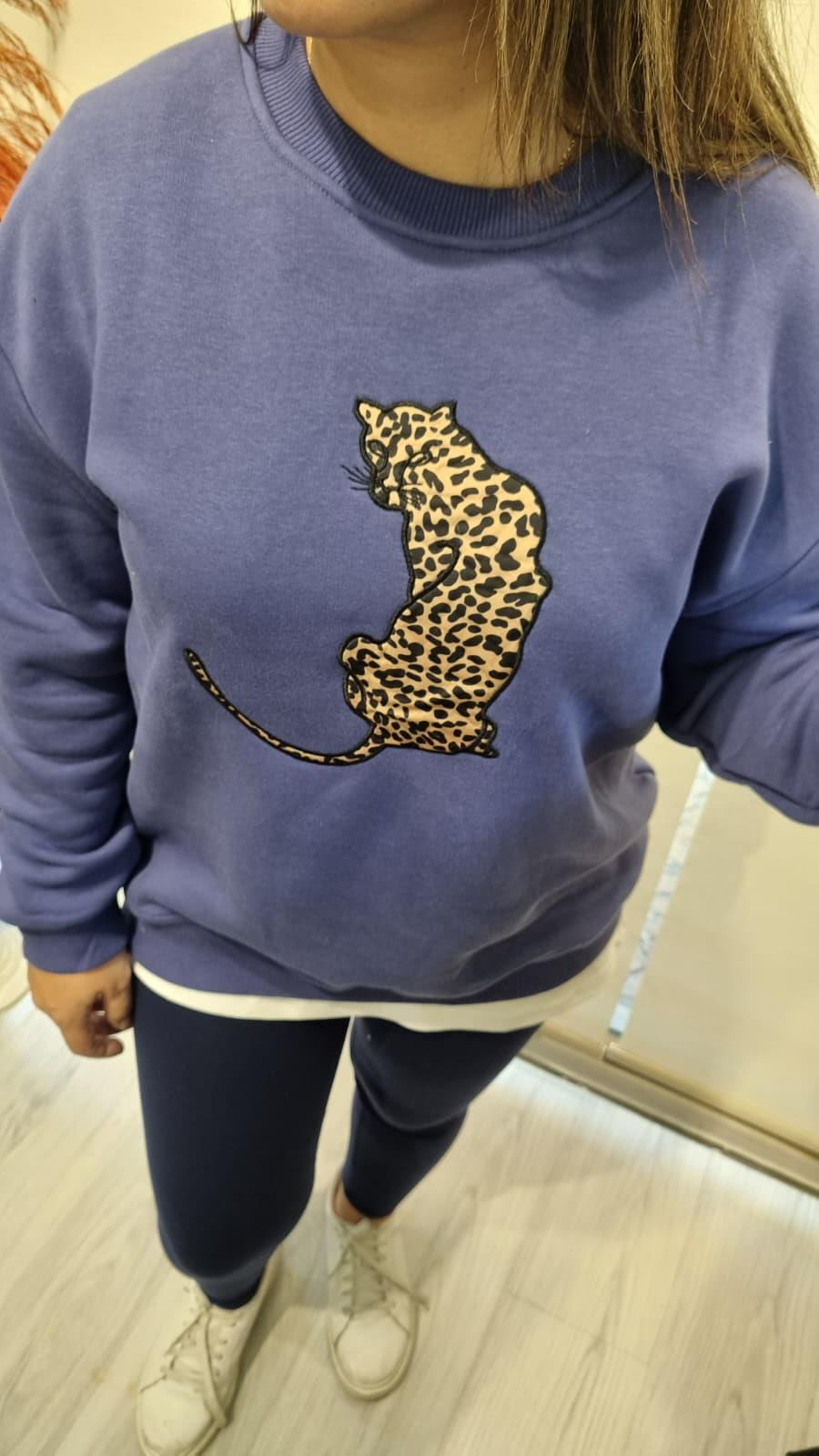 Kaplan Detay Lacivert Sweatshirt