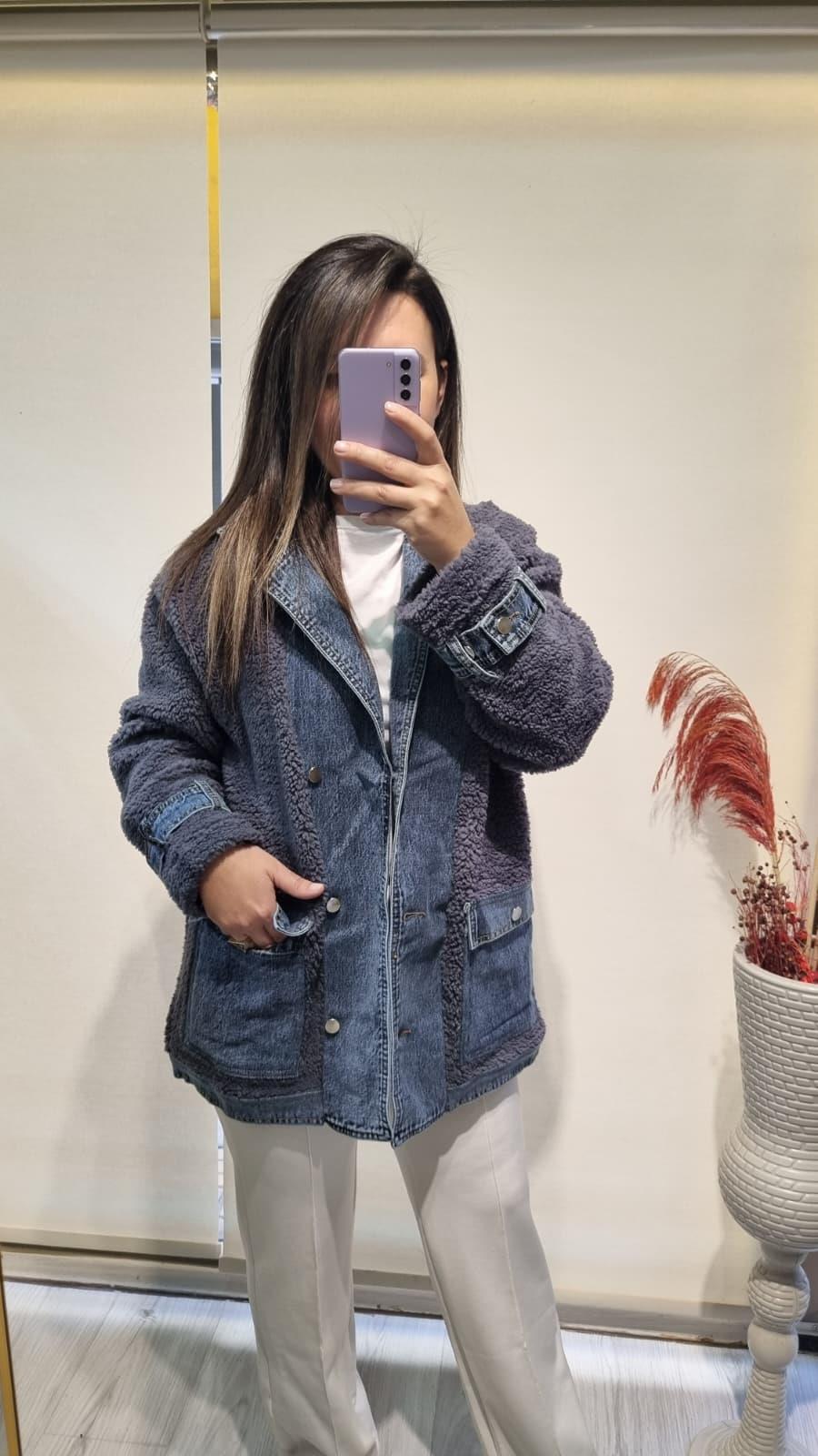 Kot Garnilli Peluş Ceket 