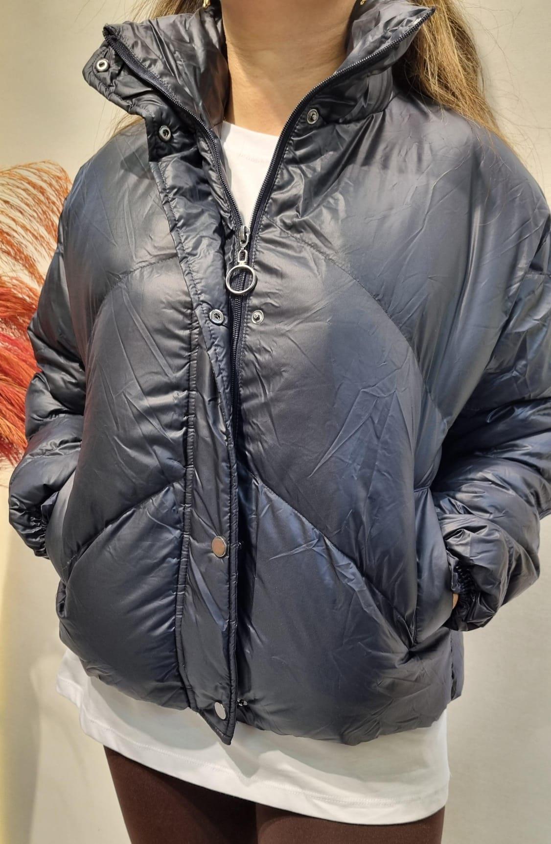 Lacivert Kısa Mont