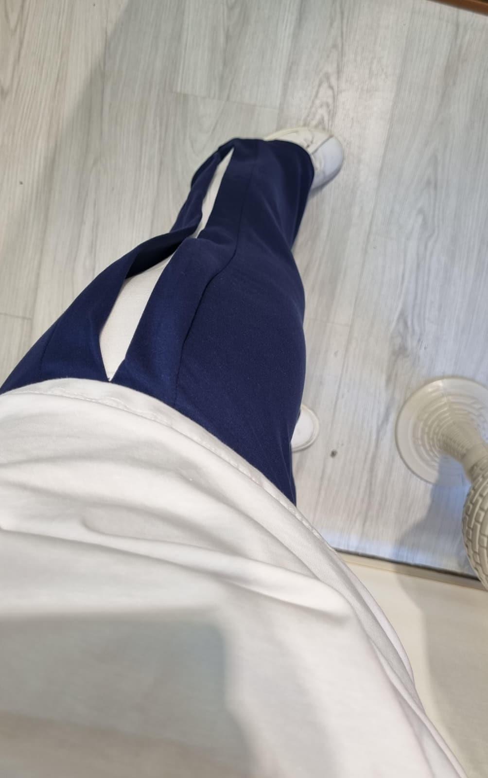 Modal Kumaş Şerit Detay Lacivert Pantolon