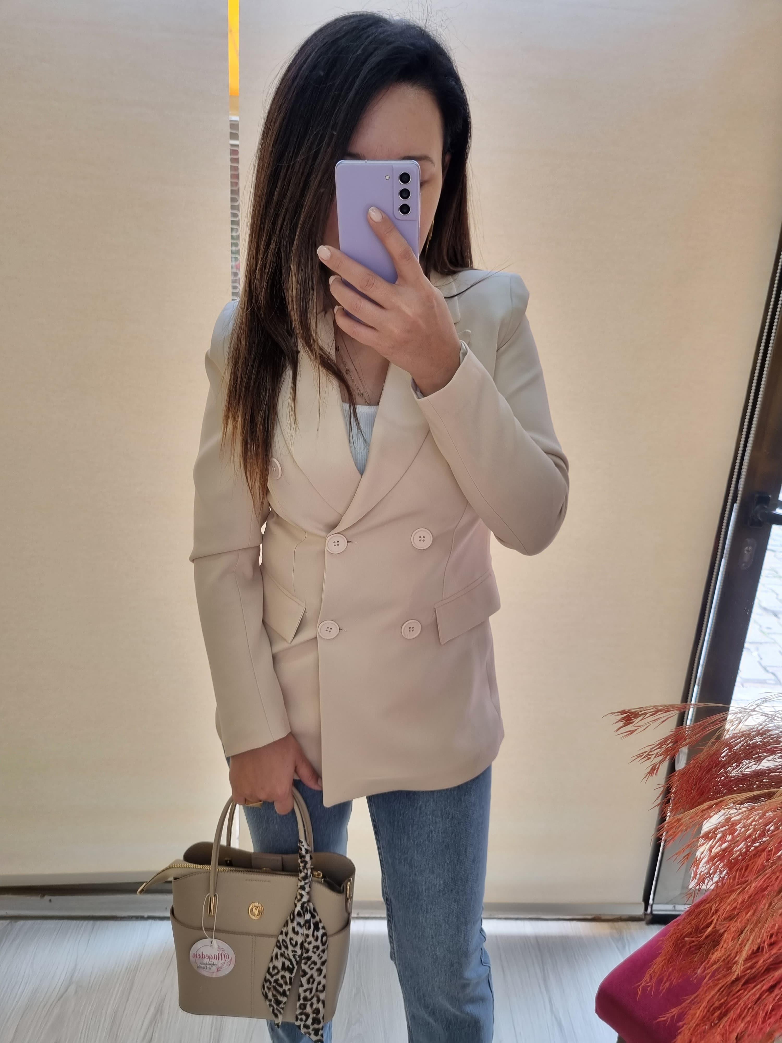 Premium Kalite Bej Blazer Ceket