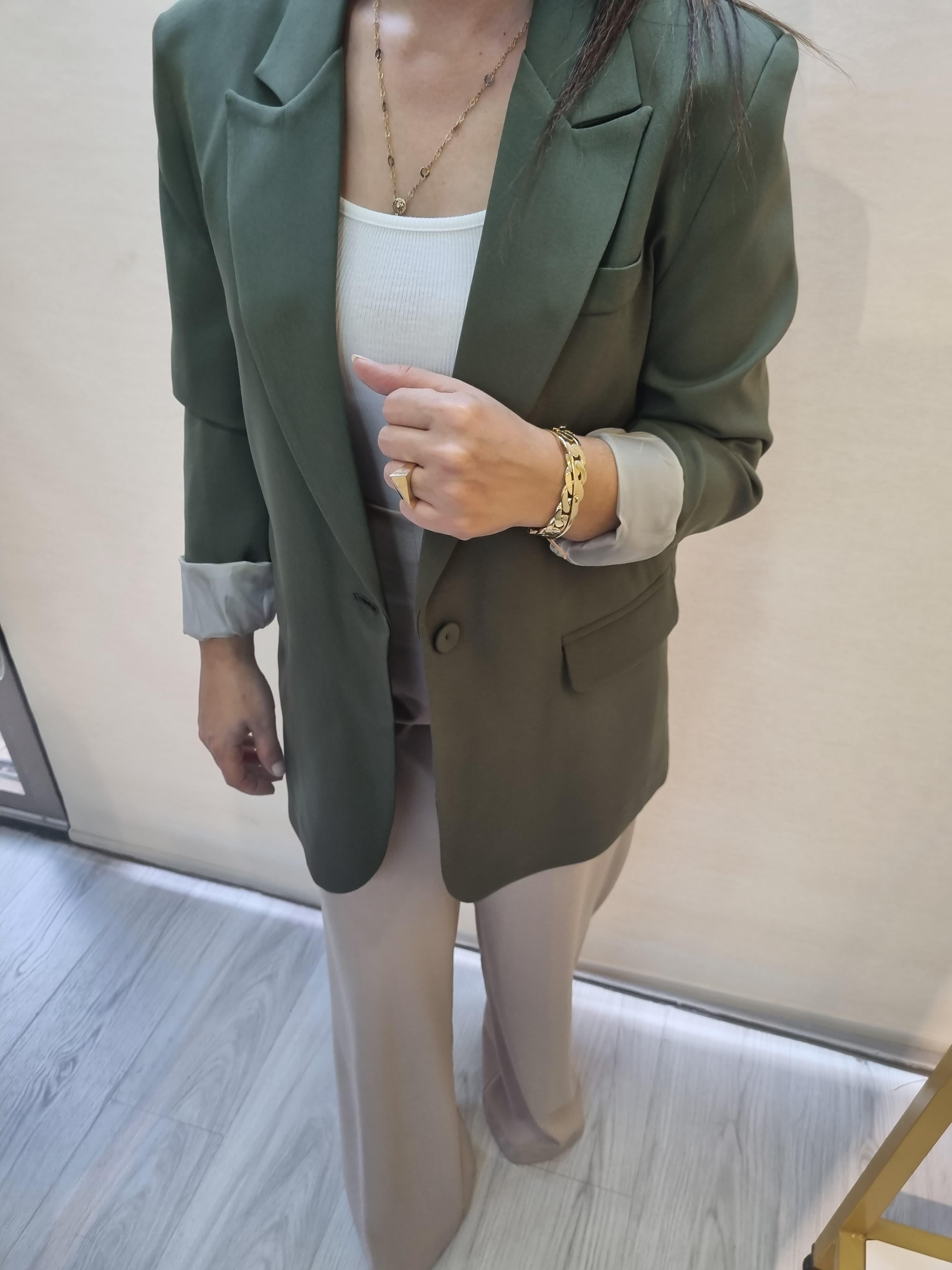 Premium Kalite Haki Blazer Ceket 