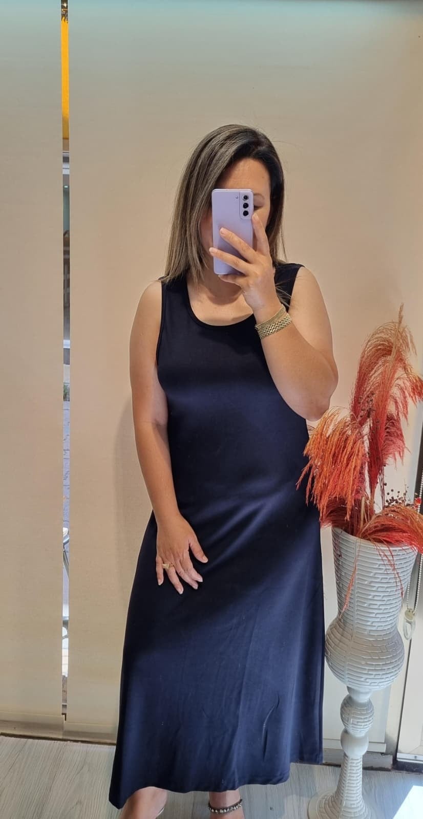 Premium Kalite Modal Kumaş Lila  Elbise 
