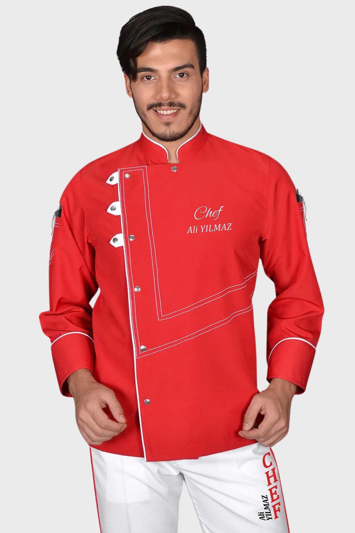 1423 Prodesıgn Kırmızı Chef Aşçı Ceketi