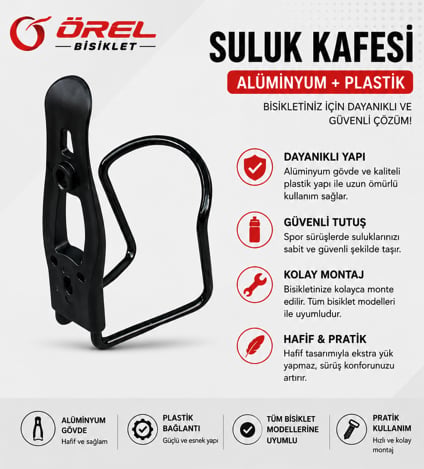 Bisiklet Matara [suluk] Kafesi Alüminyum [siyah]