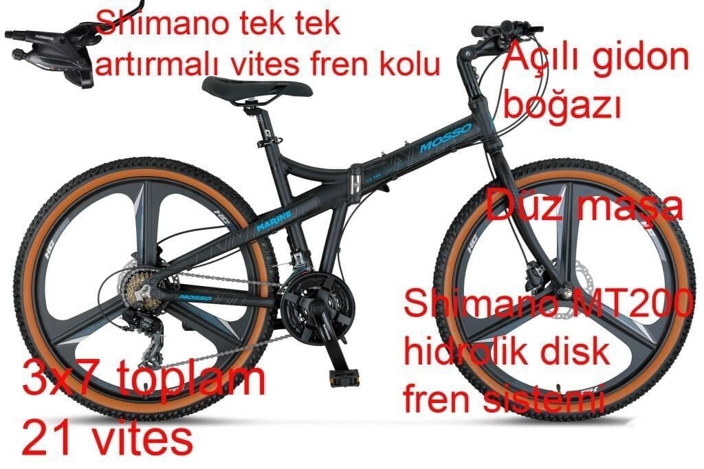 Mosso 26 Marine ACR H 21 Vites, 26 Jant Hidrolik Fren Katlanır Bisiklet