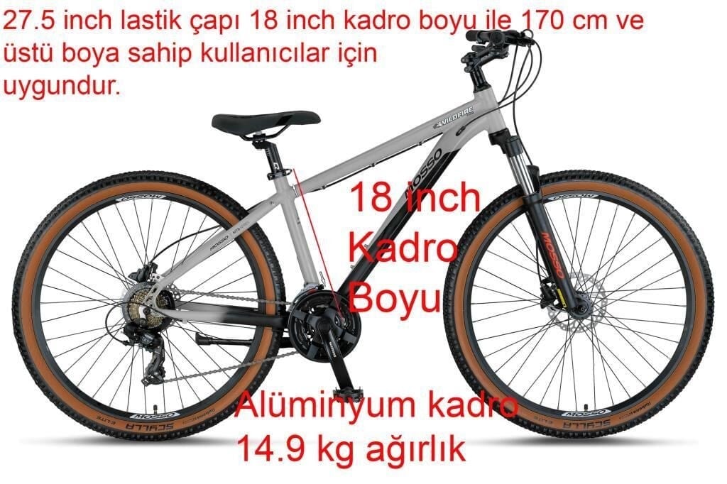 Mosso Wildfire 27.5 LTD H 18 Kadro Hidrolik Disk Fren Dağ Bisikleti (170 cm üstü boy)