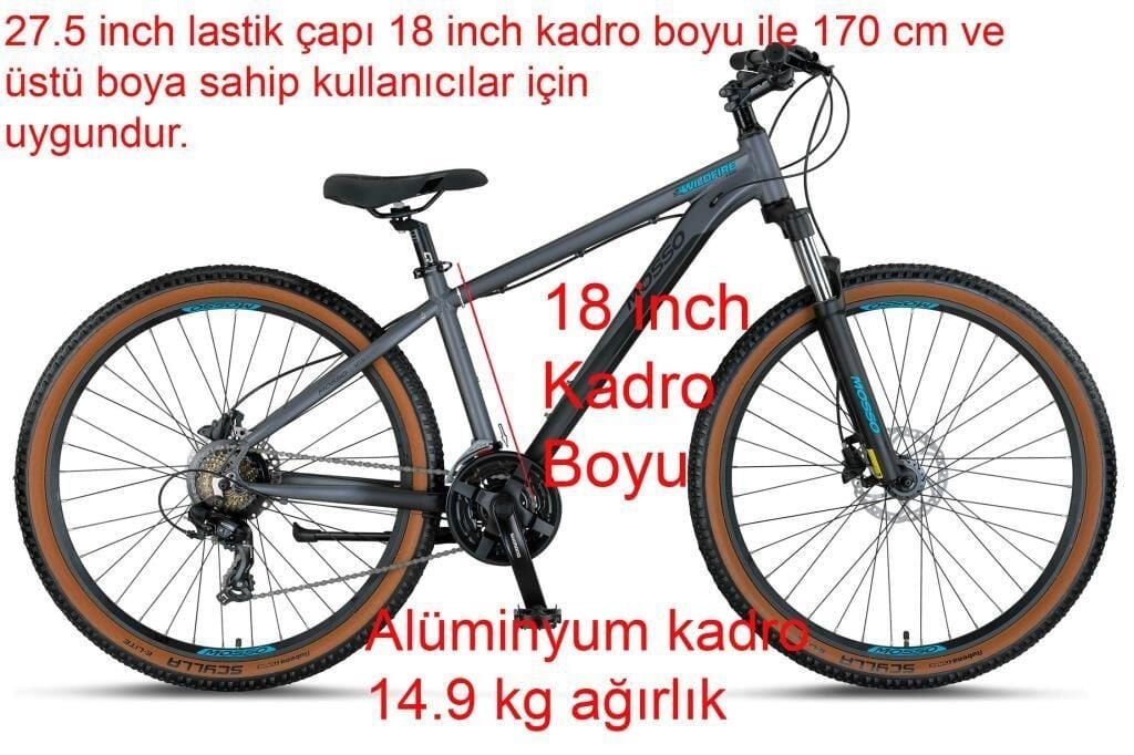 Mosso Wildfire 27.5 LTD H 18 Kadro Hidrolik Disk Fren Dağ Bisikleti (170 cm üstü boy)