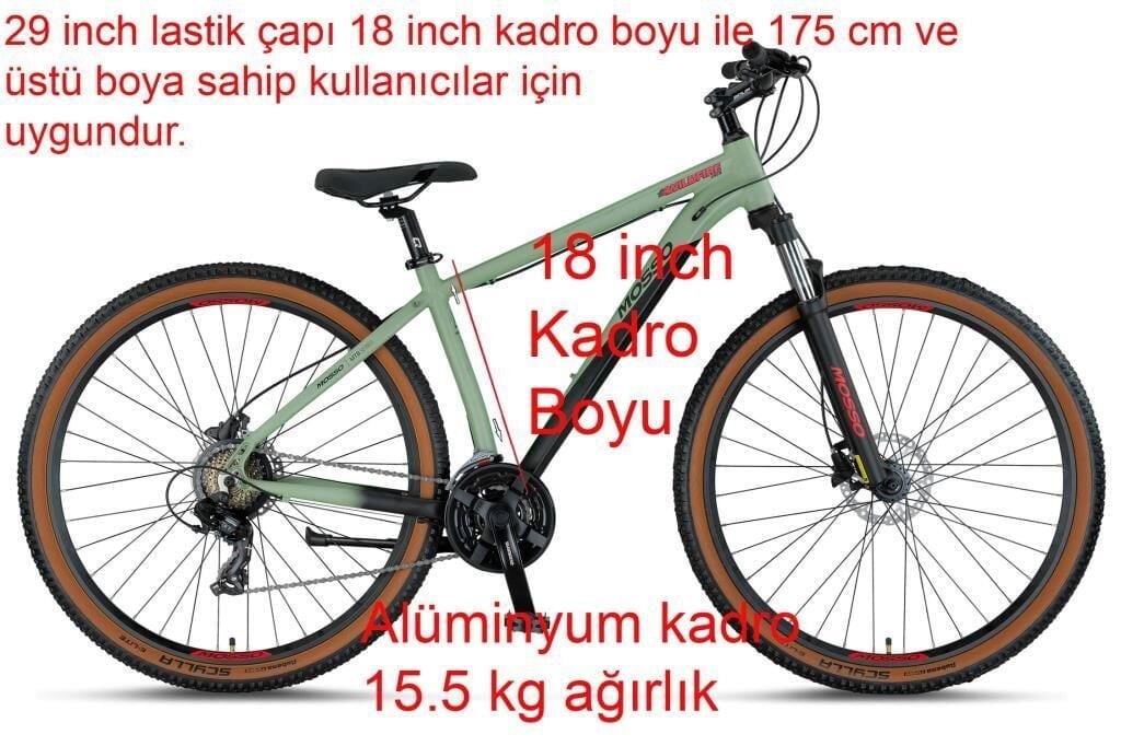 Mosso Wildfire 29 LTD H 18 Kadro Hidrolik Disk Fren Dağ Bisikleti (175 cm üstü boy)