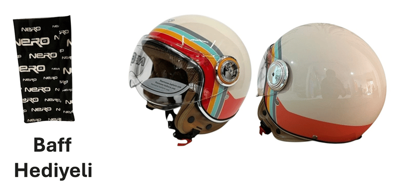 NERO KASK ÇENESİZ KREM TK-06 (XL)