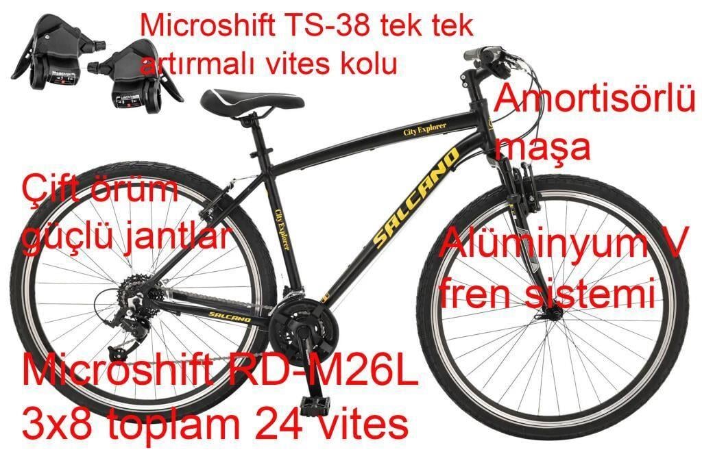 Salcano City Explorer V 24 Vites Şehir Bisikleti (170 Cm Üstü Boy)