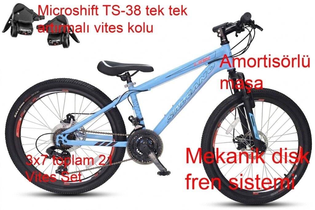 Salcano Lion 24 MD13 Disk Fren Bisiklet (135 ile 155cm arası boy)
