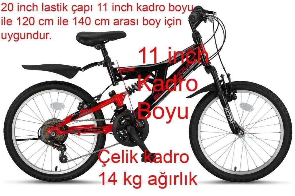 Ümit Blackmount 20 Jant Çift Amortisörlü Çocuk Bisikleti 2030 (120-140 cm arası boy)