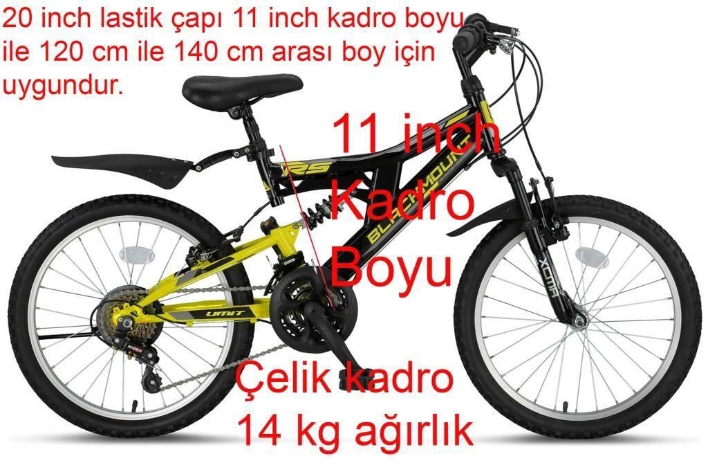 Ümit Blackmount 20 Jant Çift Amortisörlü Çocuk Bisikleti 2030 (120-140 cm arası boy)