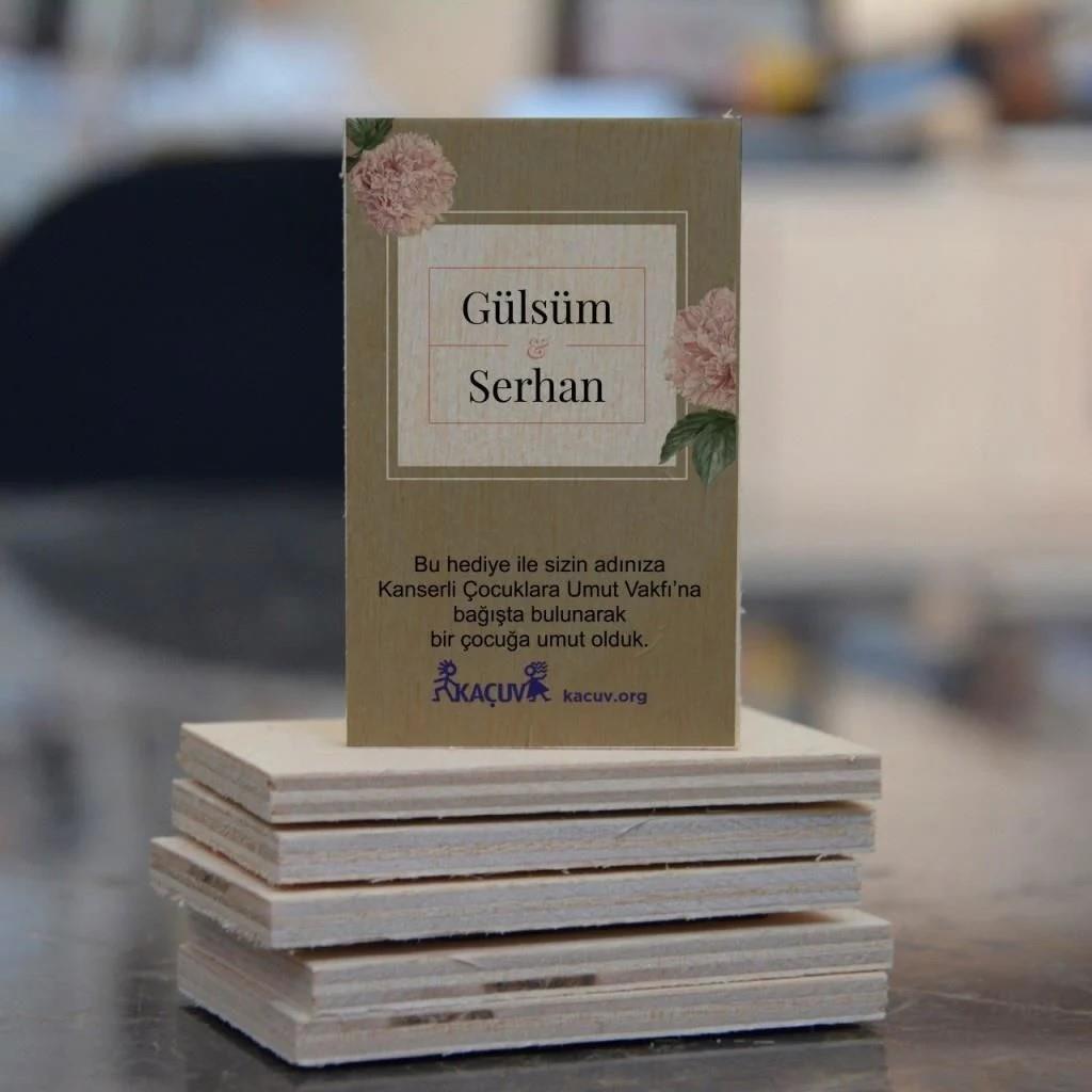 Ahşap Magnet - Ortanca