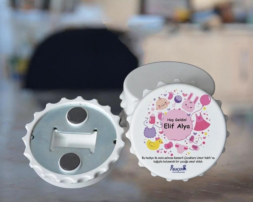 Hoş Geldin Bebek Açacak Magneti - Pembe