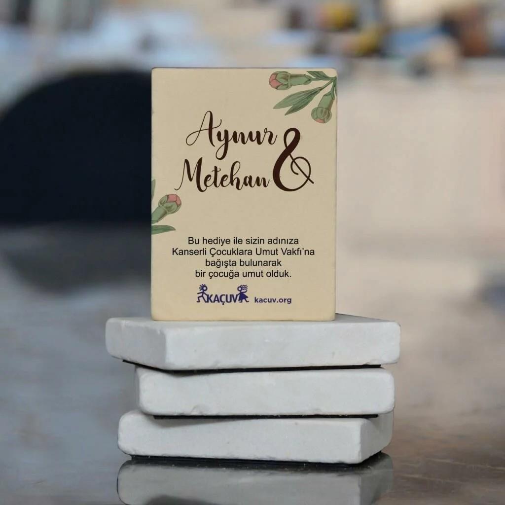 Taş Magnet - Mor Çiçekler