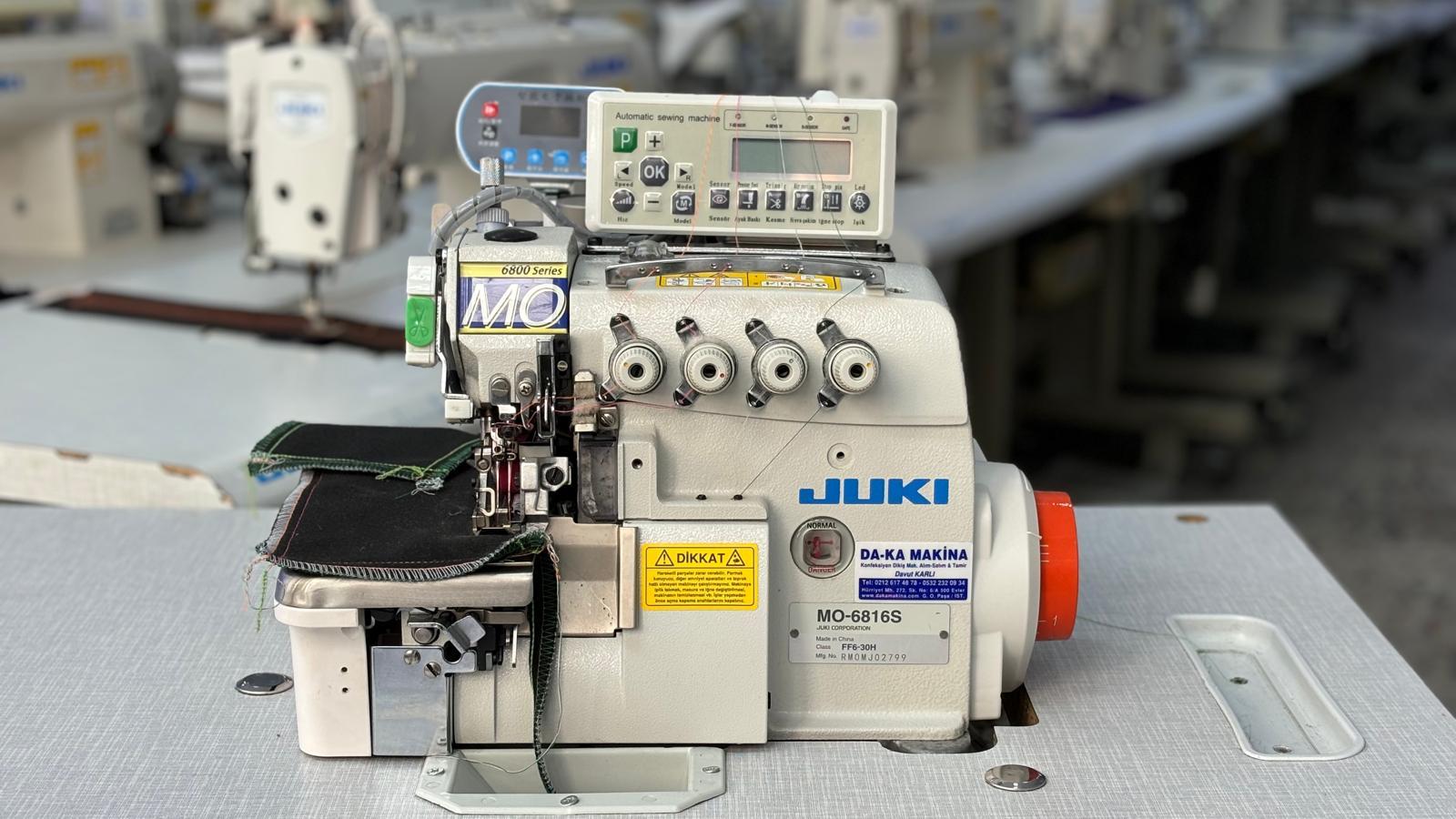 Blacktech Merdane Sistemli JUKI MO-6816S Elektronik 5 İplik Overlok Makinası