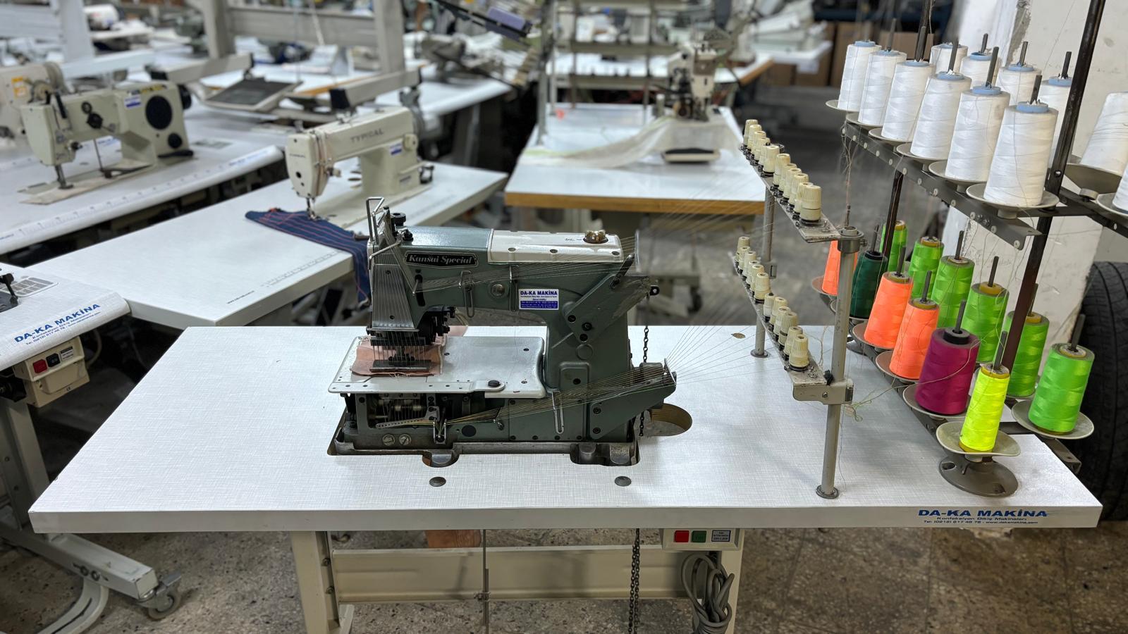 KANSAİ SPECİAL 12 İğne Merdaneli Zincir Dikiş Lastik Makinası