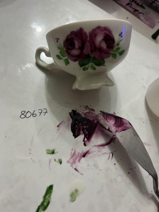 MAGENTA PURPUR 80677 PORSELEN SIR ÜSTÜ BOYA