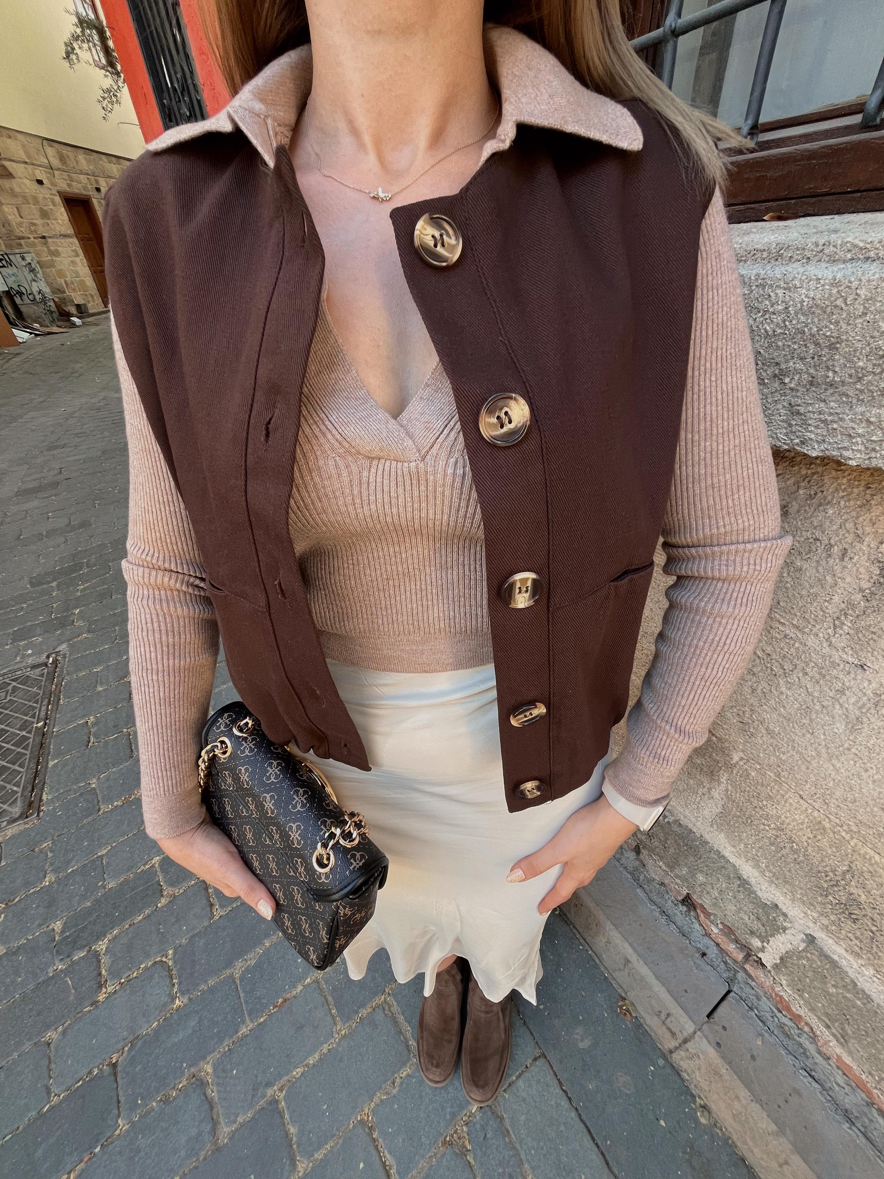 PATLI POLO YAKA CAMEL KAZAK