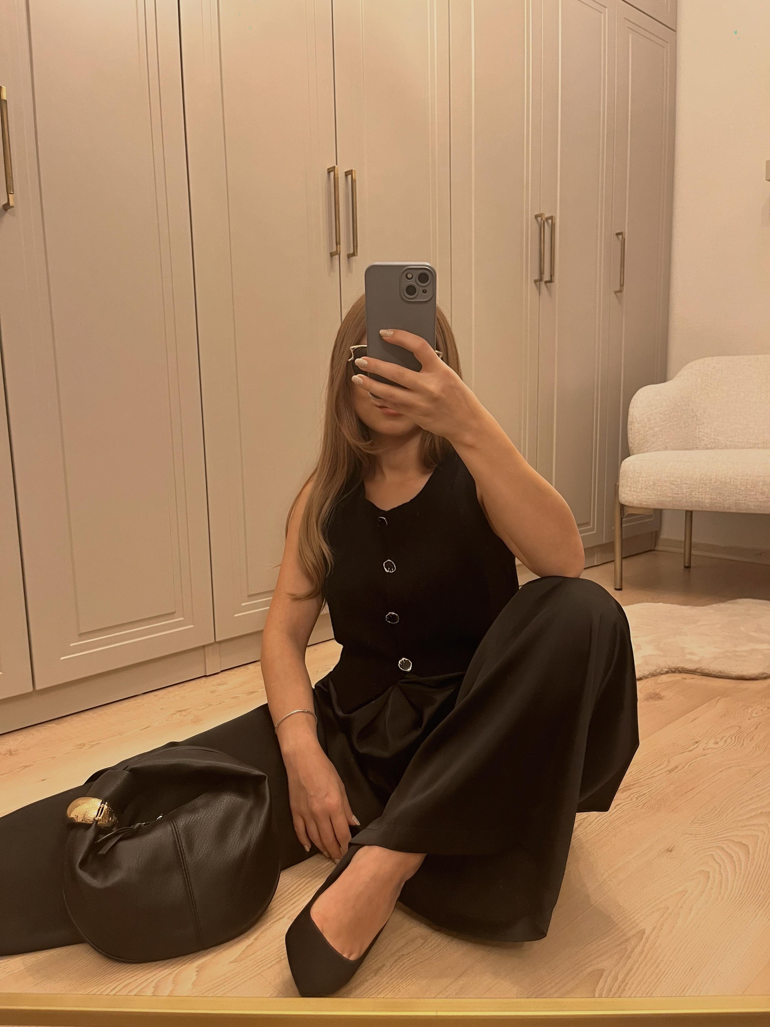 SATEN SİYAH PANTOLON