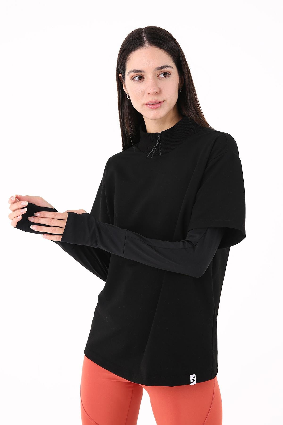 Scorp Chill Kadın Uzun Kollu Koşu Tişörtü Sweatshirt Siyah
