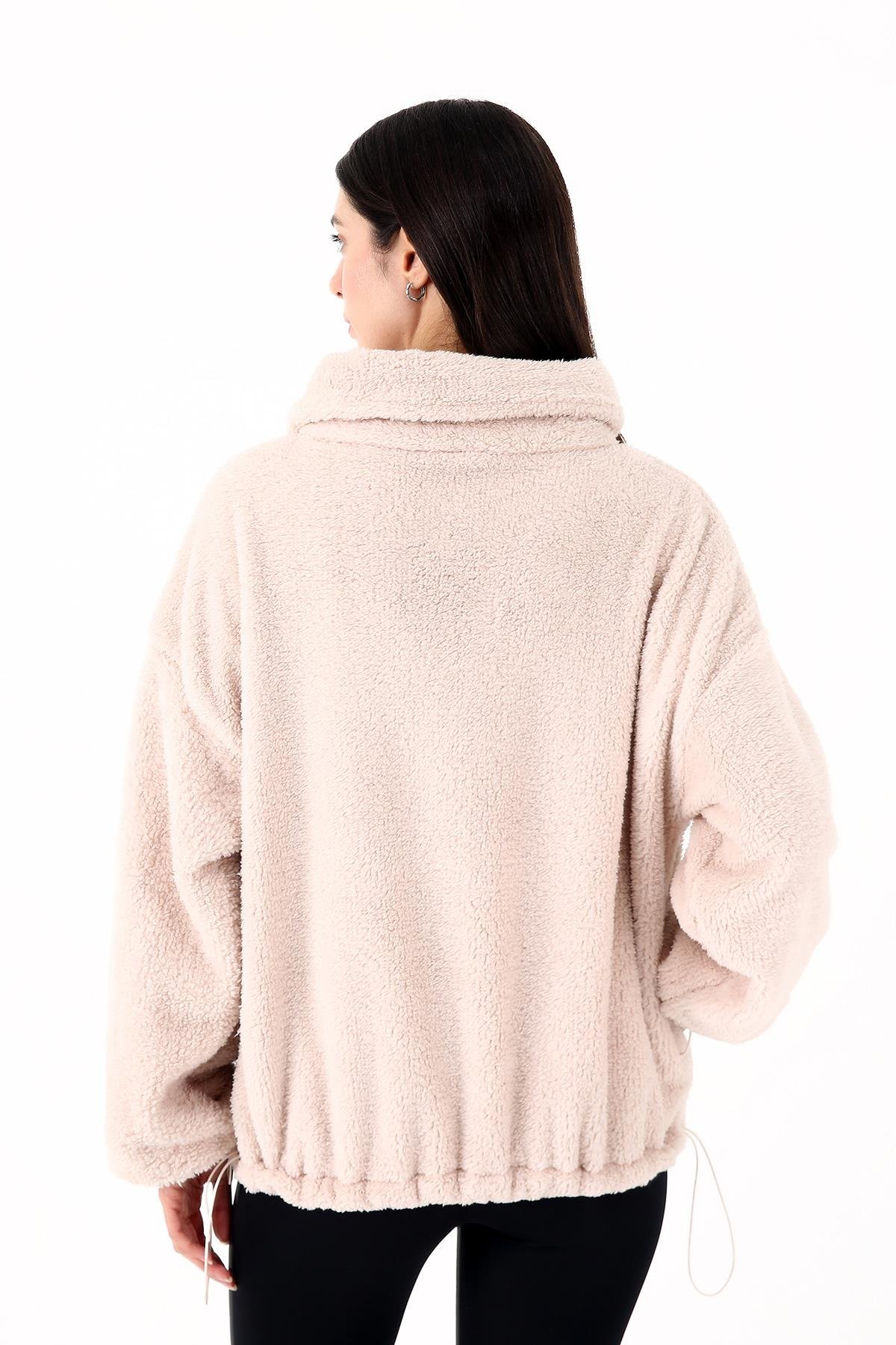 Scorp Fever Kadın Peluş Sweatshirt Bej