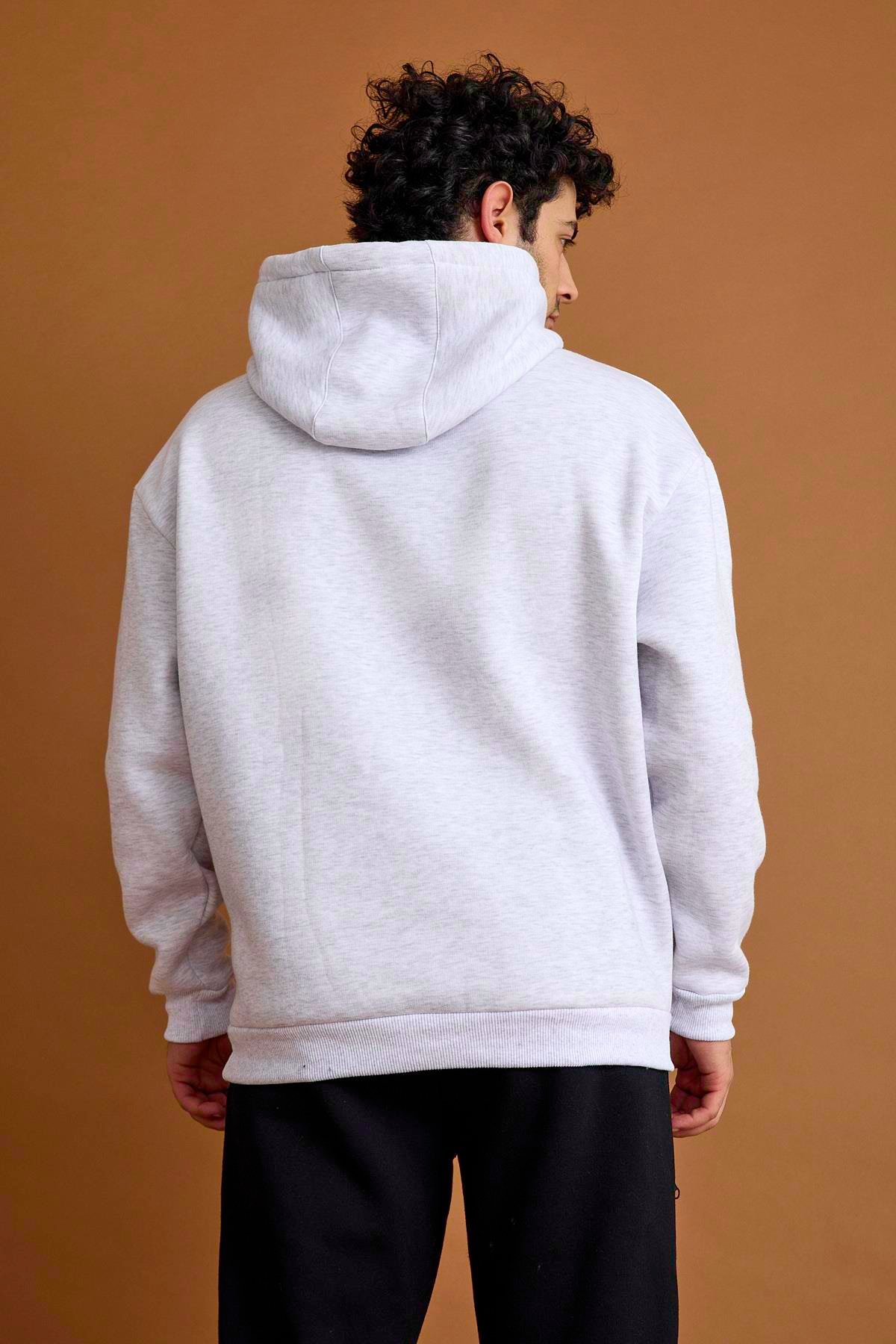 Scorp Origin Erkek Hoodie Sweatshirt Gri