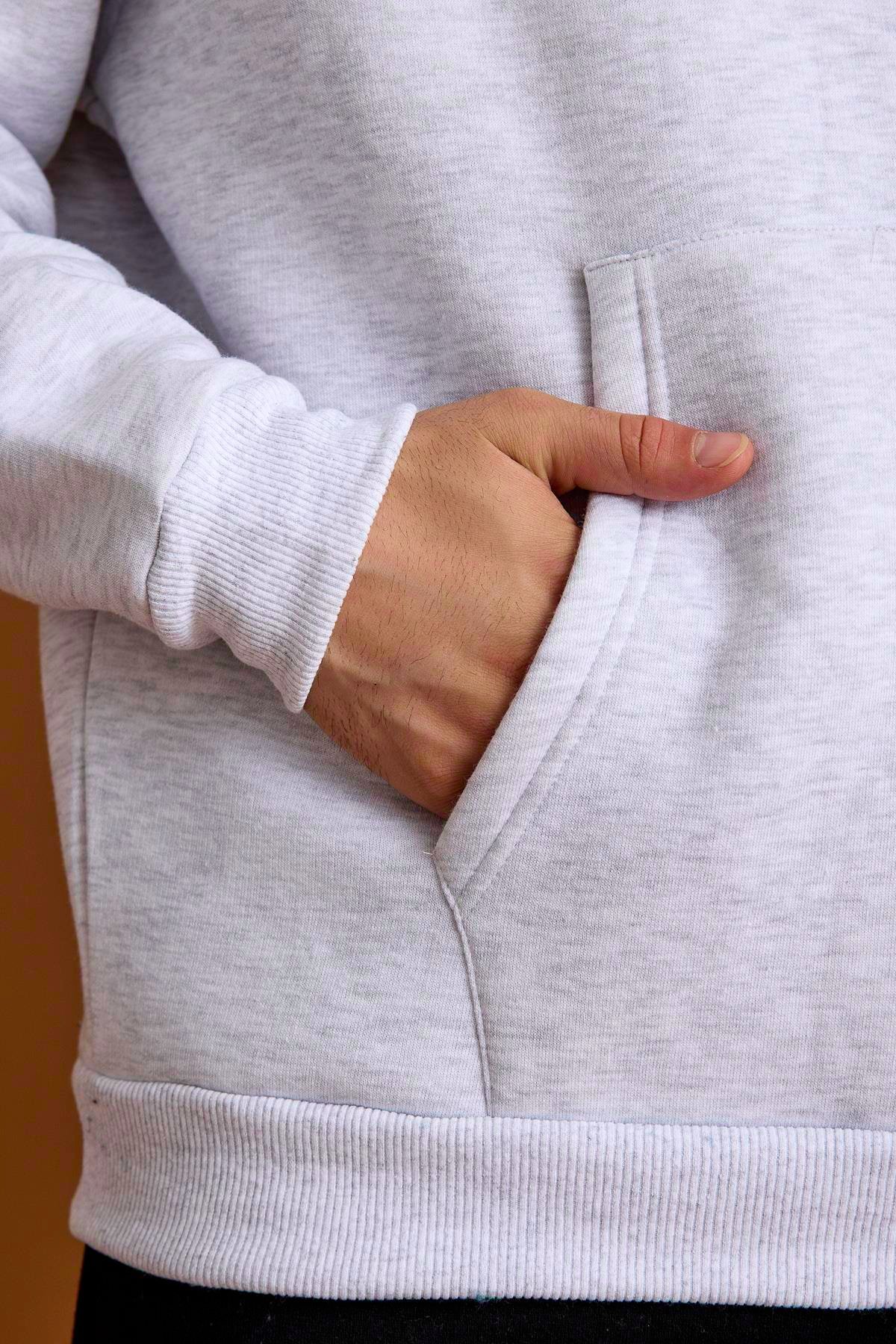 Scorp Origin Erkek Hoodie Sweatshirt Gri