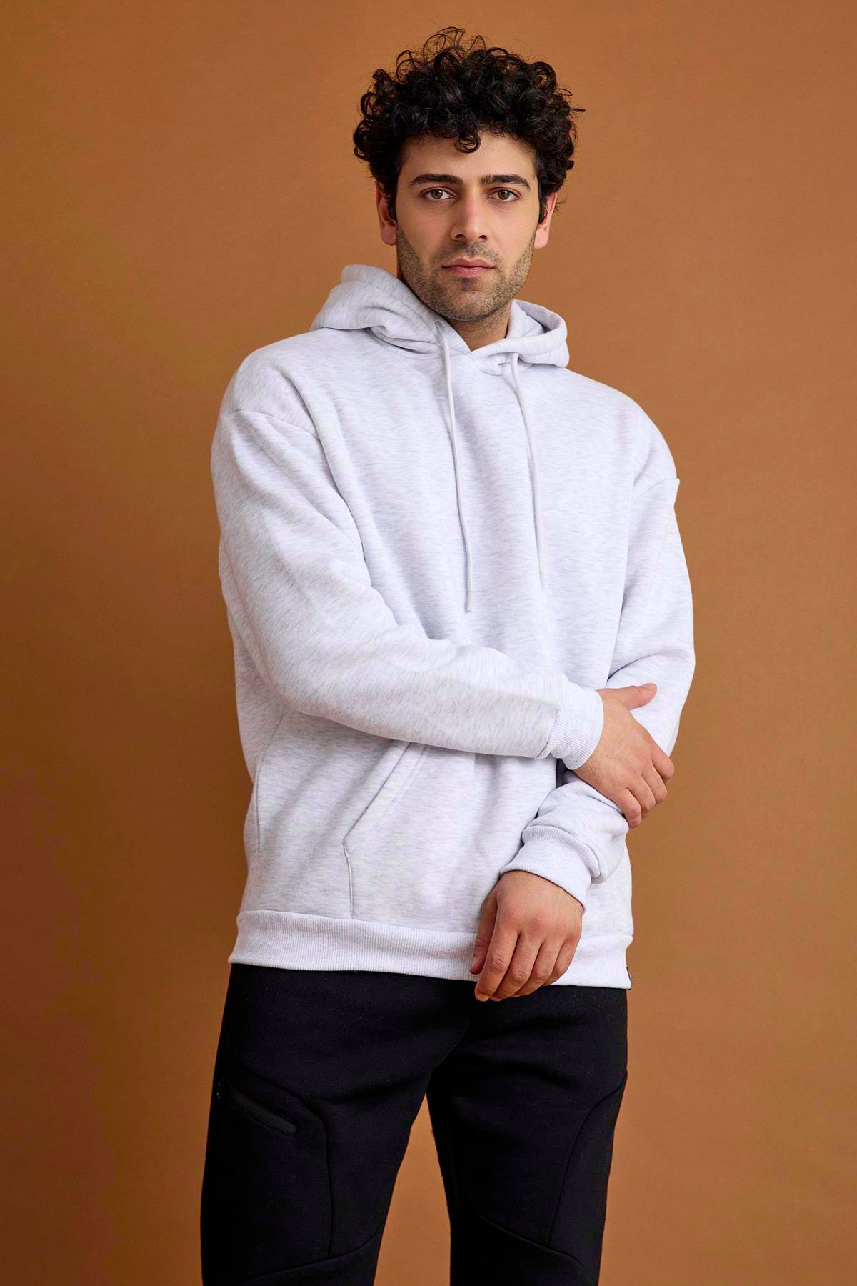 Scorp Origin Erkek Hoodie Sweatshirt Gri