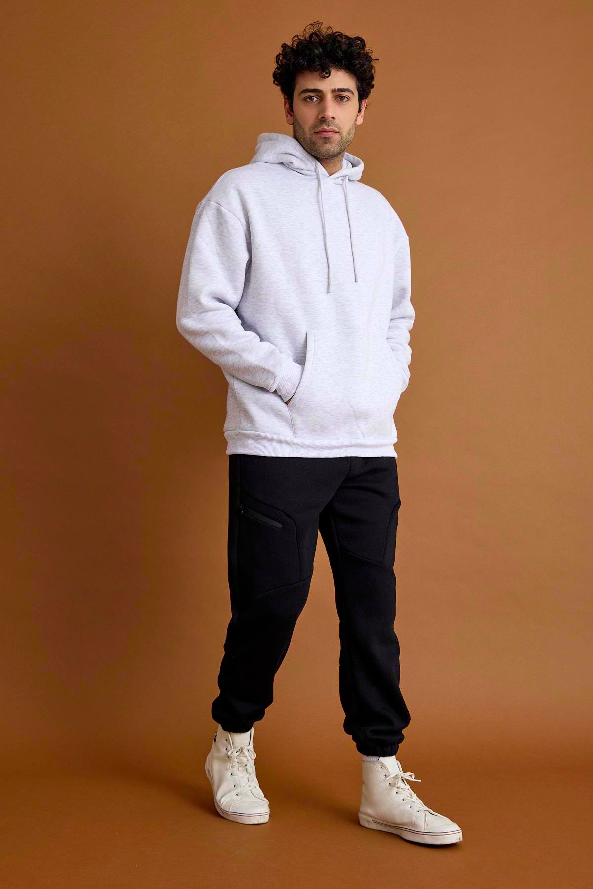 Scorp Origin Erkek Hoodie Sweatshirt Gri