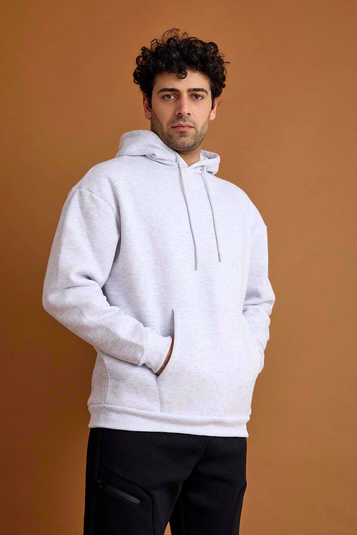 Scorp Origin Erkek Hoodie Sweatshirt Gri