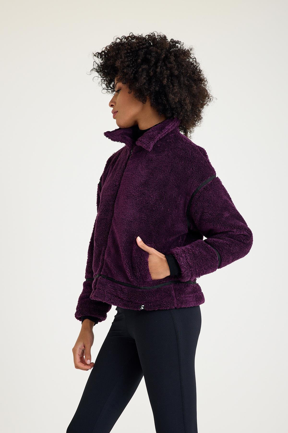 Scorp Shine Casual Kadın Peluş Mont Mor