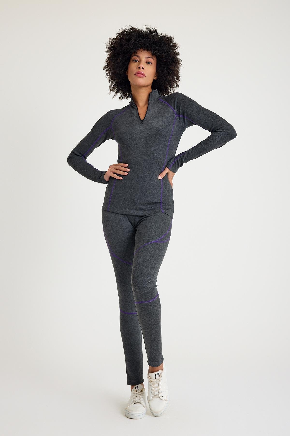 Scorp Thermo-Fit Extreme Kadın Termal Takım İçlik Alt Üst Kayak İçliği Antrasit