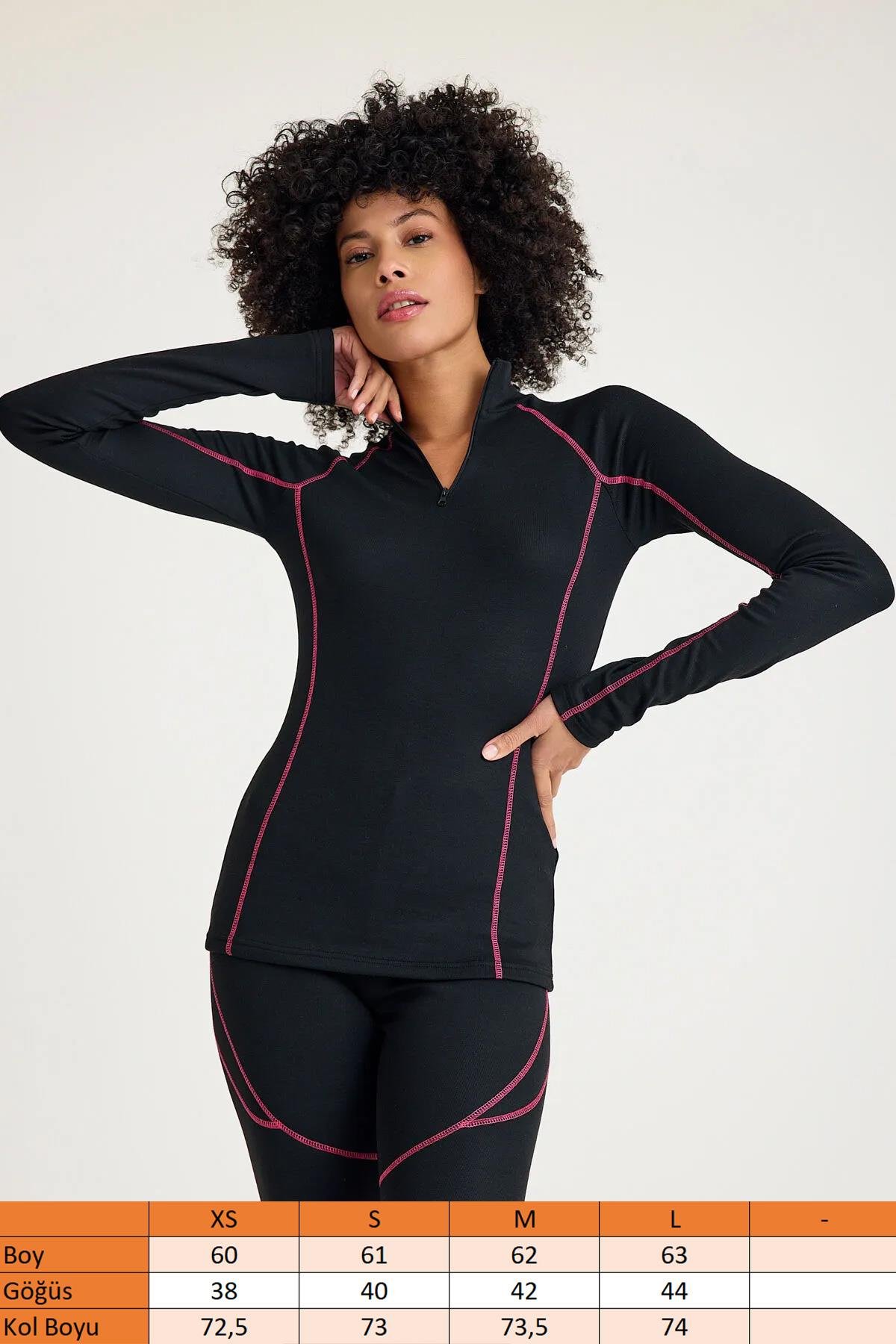 Scorp Thermo-Fit Extreme Kadın Termal Takım İçlik Alt Üst Kayak İçlik Siyah