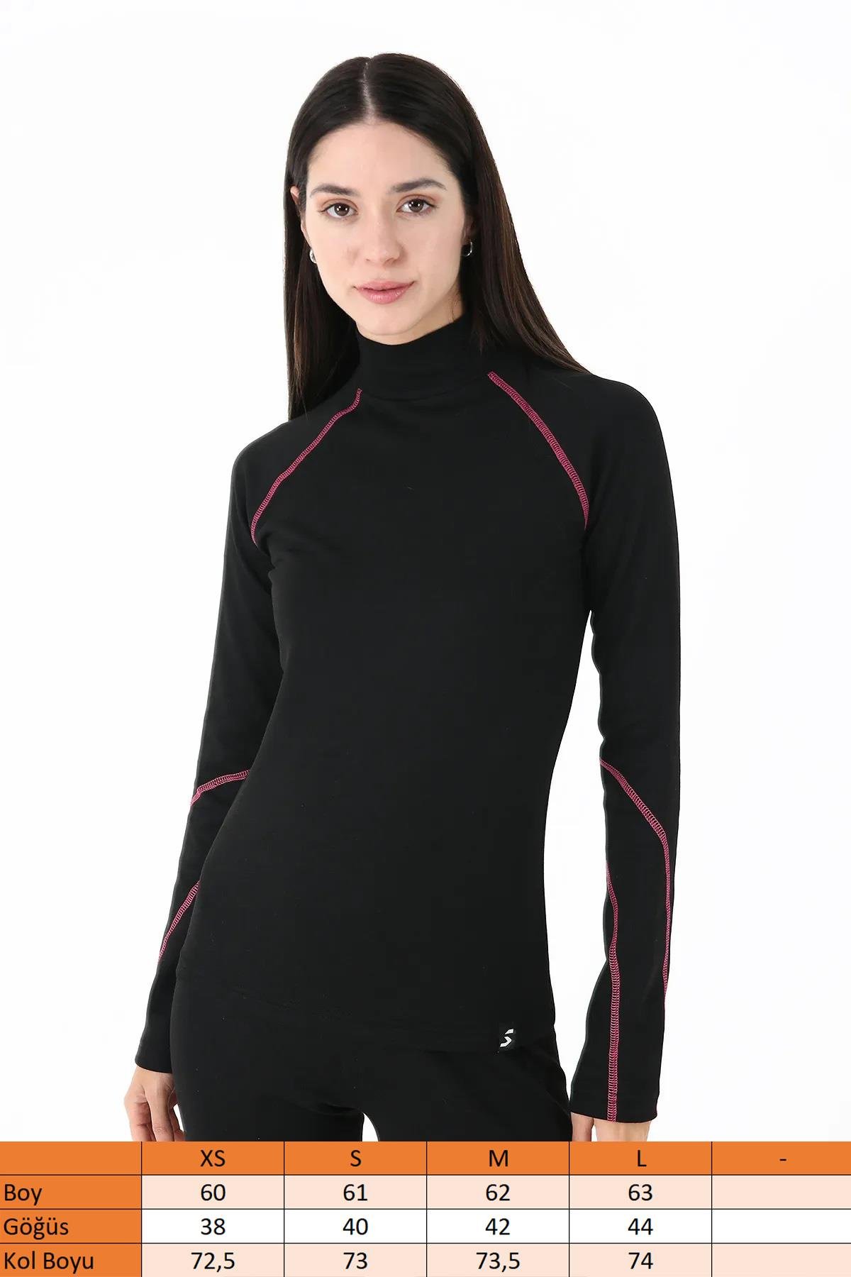 Scorp Thermo-Fit Kadın Termal İçlik Takım Alt Üst Kayak İçliği Siyah