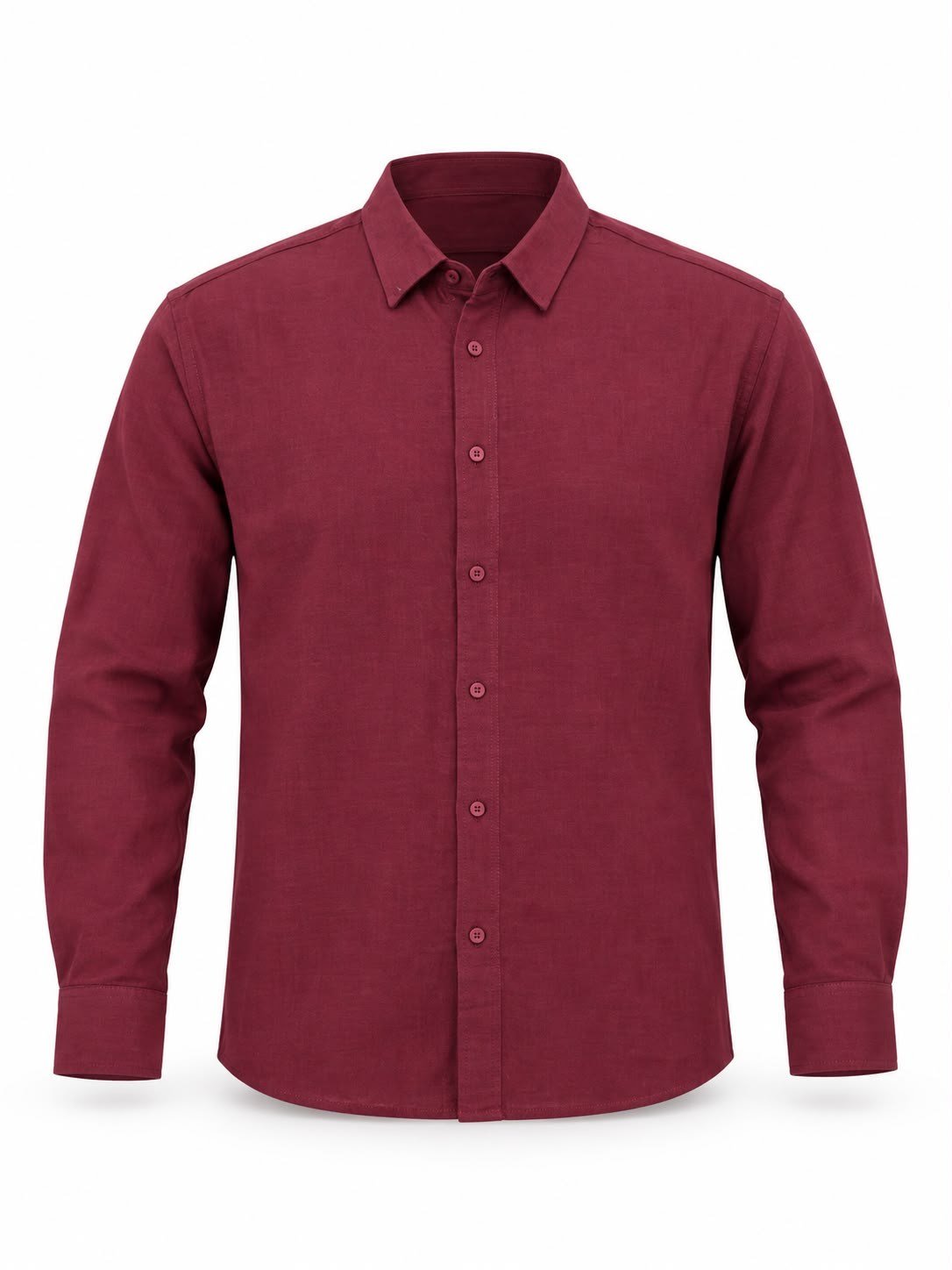 %100 Pamuklu Keten Gömlek Bordo
