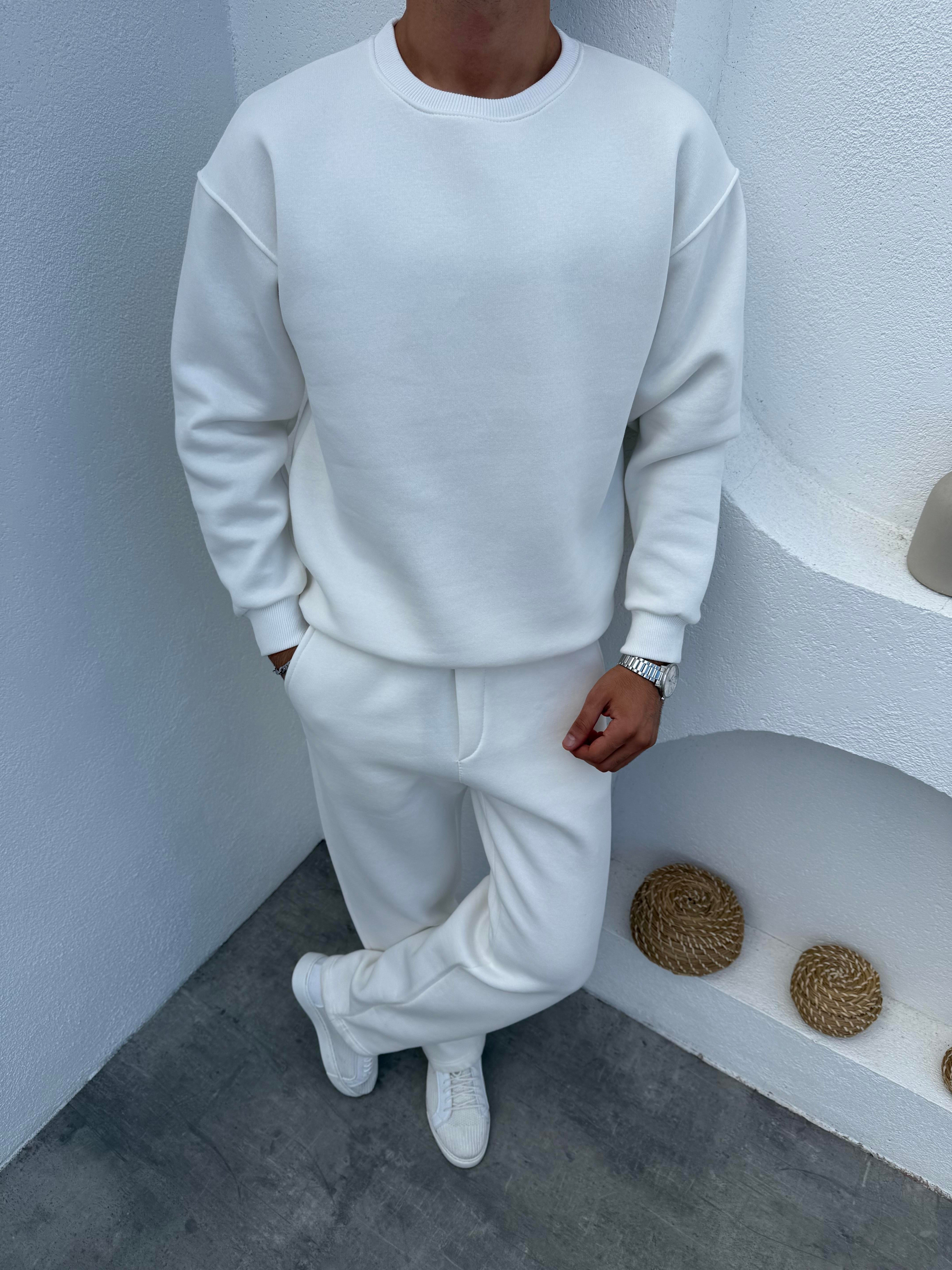 3 iplik Şardonlu Basic Takım Beyaz