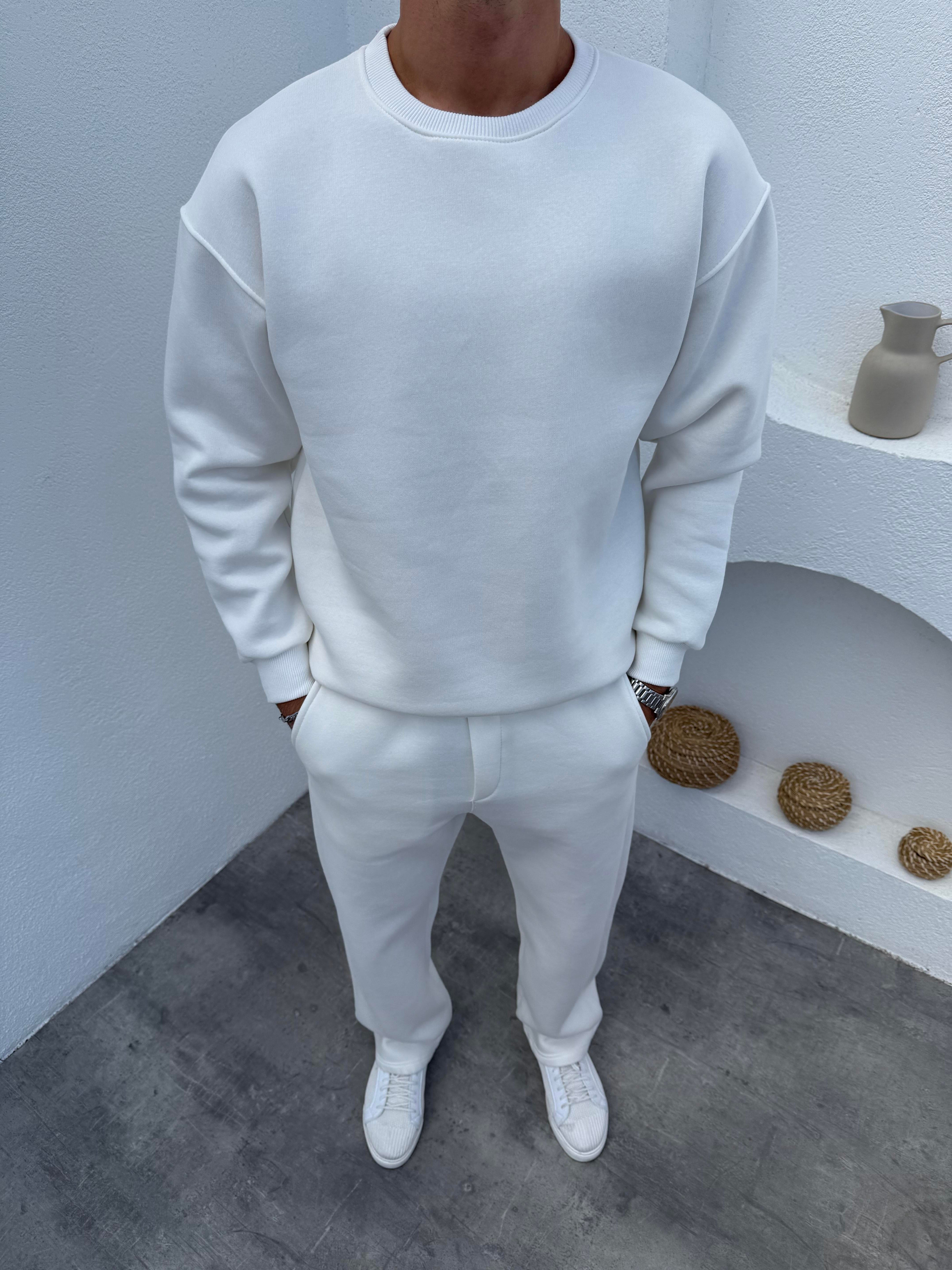 3 iplik Şardonlu Basic Takım Beyaz