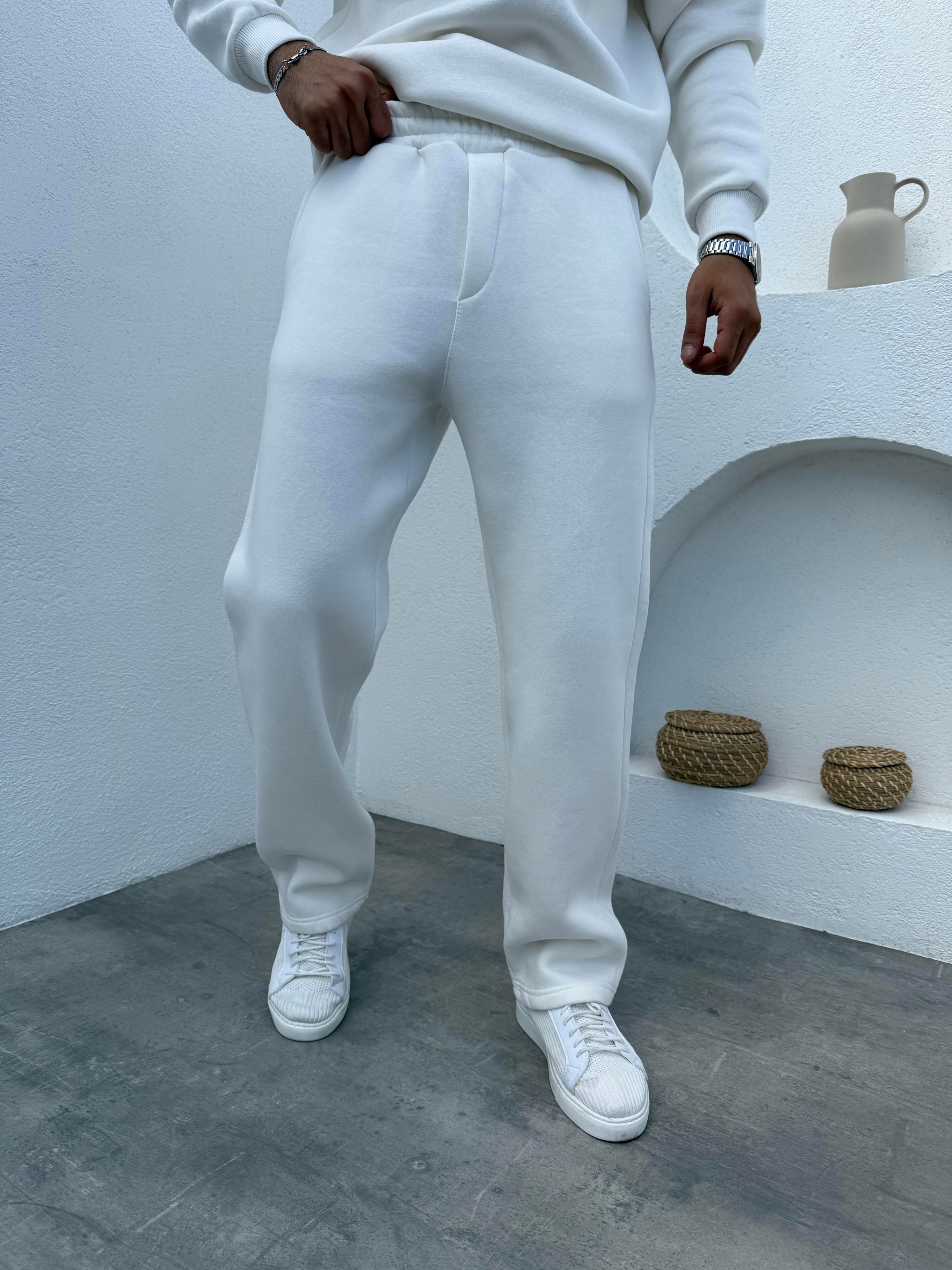 3 iplik Şardonlu Basic Takım Beyaz