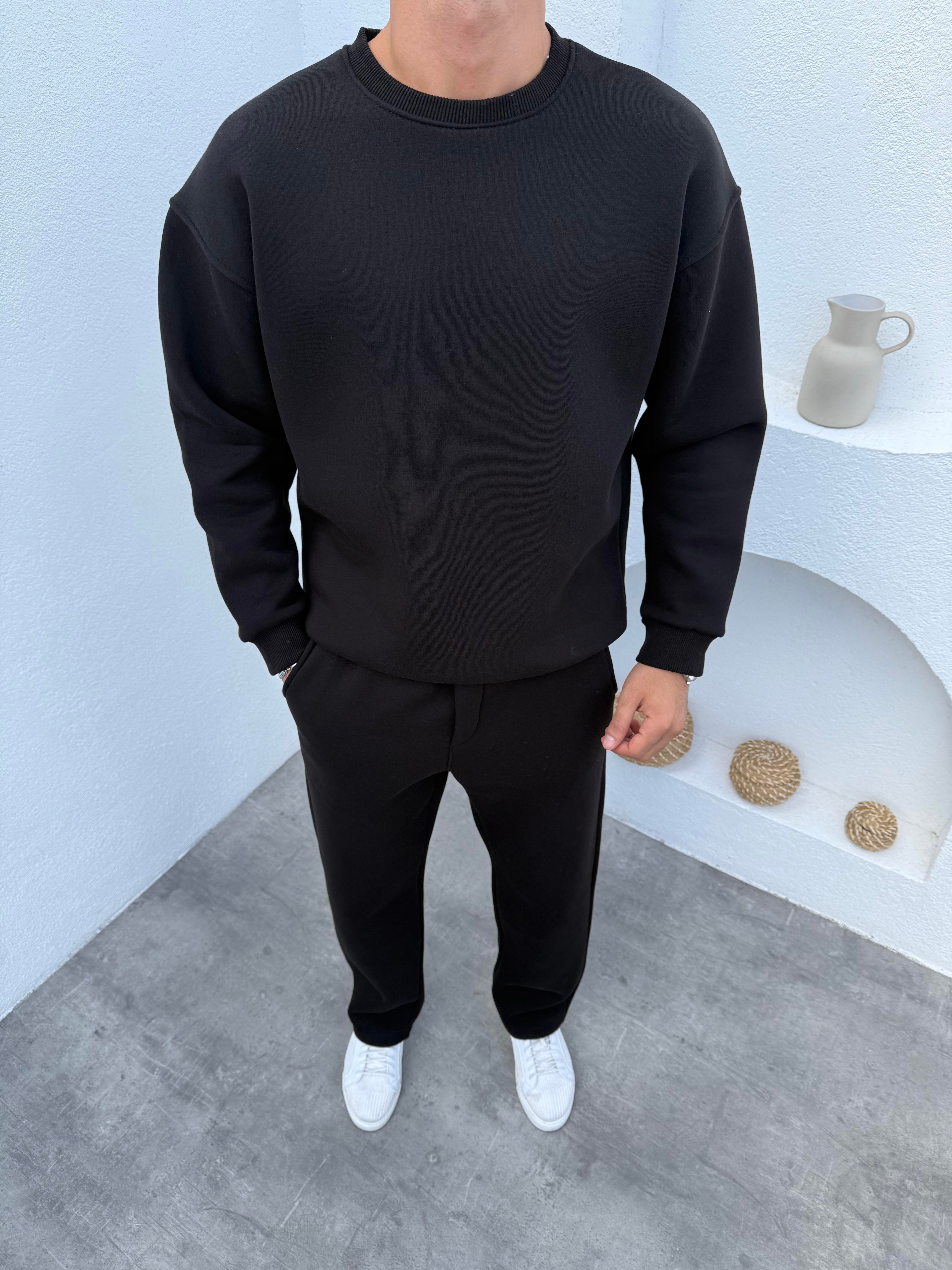 3 iplik Şardonlu Basic Takım Siyah