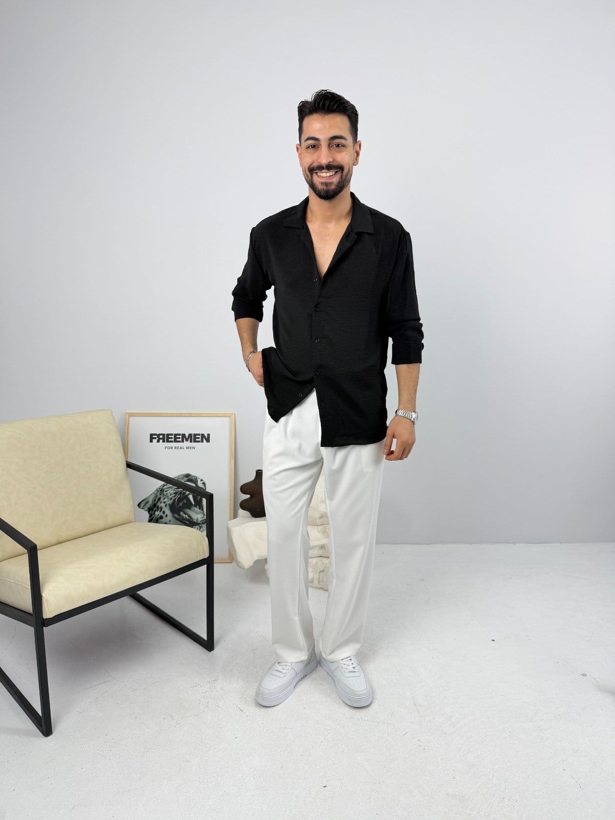 Airobin Oversize Gömlek Siyah